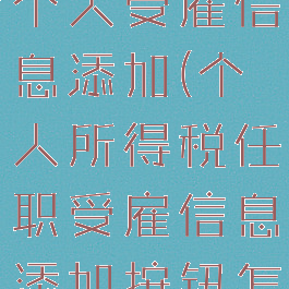 个人所得税个人受雇信息添加(个人所得税任职受雇信息添加按钮怎么没了)