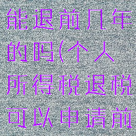 个人所得税能退前几年的吗(个人所得税退税可以申请前两年的吗)