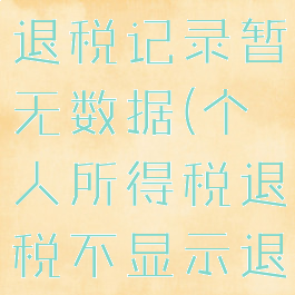 个人所得税退税记录暂无数据(个人所得税退税不显示退税金额)