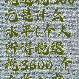 个人所得税退税300元是什么水平(个人所得税退税3600,个人收入有多少)