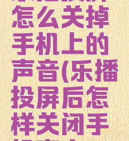 乐播投屏怎么关掉手机上的声音(乐播投屏后怎样关闭手机声音)