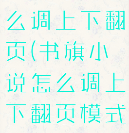 书旗小说怎么调上下翻页(书旗小说怎么调上下翻页模式)