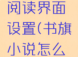 书旗小说阅读界面设置(书旗小说怎么调整亮度)