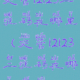 交管12123二维码在哪里(交管12123二维码在哪里打开)