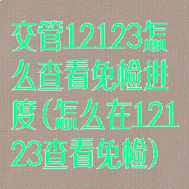 交管12123怎么查看免检进度(怎么在12123查看免检)