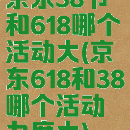 京东38节和618哪个活动大(京东618和38哪个活动力度大)