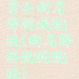 亲子撕名牌游戏玩法(撕名牌好玩的玩法)