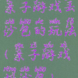亲子游戏丢沙包的玩法(亲子游戏扔沙包)