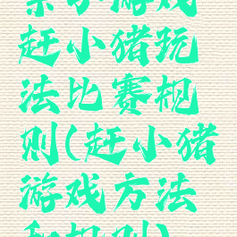亲子游戏赶小猪玩法比赛规则(赶小猪游戏方法和规则)