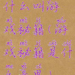 什么叫游戏秘籍(游戏秘籍是什么意思)