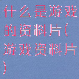 什么是游戏的资料片(游戏资料片)