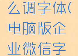 企业微信电脑版怎么调字体(电脑版企业微信字体大小怎么改)