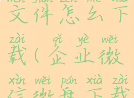 企业微信中微盘的文件怎么下载(企业微信微盘下载文件别人能看到吗)