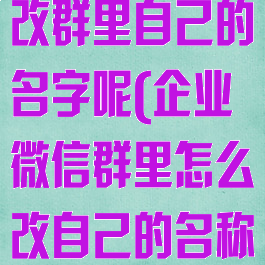 企业微信怎么改群里自己的名字呢(企业微信群里怎么改自己的名称)