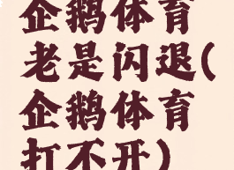 企鹅体育老是闪退(企鹅体育打不开)