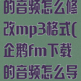 企鹅fm下载的音频怎么修改mp3格式(企鹅fm下载的音频怎么导出来)