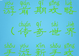 传奇世界手游前期攻略(传奇世界手游新手攻略)