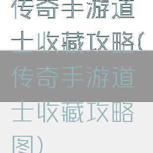 传奇手游道士收藏攻略(传奇手游道士收藏攻略图)