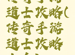 传奇手游道士攻略(传奇手游道士攻略大全)