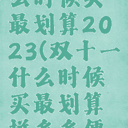 双十一什么时候买最划算2023(双十一什么时候买最划算拼多多便宜)