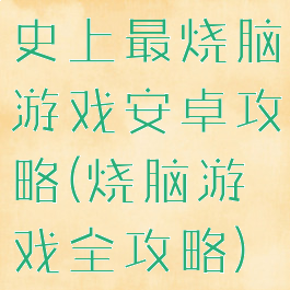 史上最烧脑游戏安卓攻略(烧脑游戏全攻略)