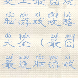 史上最囧烧脑游戏攻略大全(最囧最烧脑游戏)