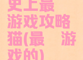 史上最囧游戏攻略猫(最囧游戏的)