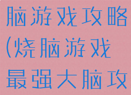 史上最强烧脑游戏攻略(烧脑游戏最强大脑攻略)