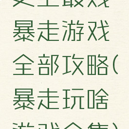 史上最贱暴走游戏全部攻略(暴走玩啥游戏全集)
