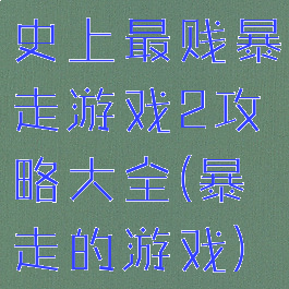 史上最贱暴走游戏2攻略大全(暴走的游戏)