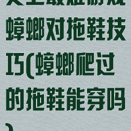 史上最难游戏蟑螂对拖鞋技巧(蟑螂爬过的拖鞋能穿吗)