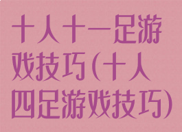 十人十一足游戏技巧(十人四足游戏技巧)