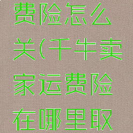 千牛的运费险怎么关(千牛卖家运费险在哪里取消)