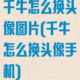 千牛怎么换头像图片(千牛怎么换头像手机)