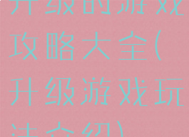 升级的游戏攻略大全(升级游戏玩法介绍)