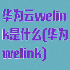 华为云welink是什么(华为welink)