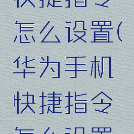华为手机快捷指令怎么设置(华为手机快捷指令怎么设置密码)