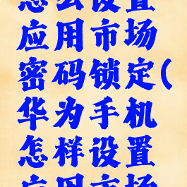 华为手机怎么设置应用市场密码锁定(华为手机怎样设置应用市场密码)
