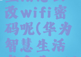 华为智慧生活怎么改wifi密码呢(华为智慧生活怎么改wifi密码呢)