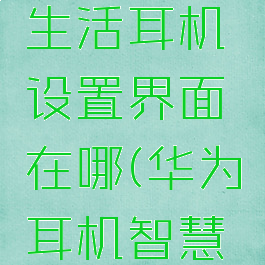 华为智慧生活耳机设置界面在哪(华为耳机智慧生活)