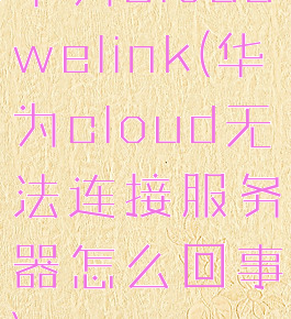 华为cloudwelink(华为cloud无法连接服务器怎么回事)