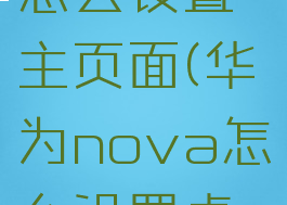 华为nova怎么设置主页面(华为nova怎么设置桌面图标)