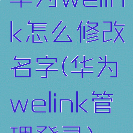 华为welink怎么修改名字(华为welink管理登录)