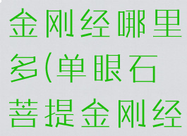 单眼石菩萨金刚经哪里多(单眼石菩提金刚经)