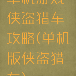 单机游戏侠盗猎车攻略(单机版侠盗猎车)
