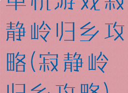 单机游戏寂静岭归乡攻略(寂静岭归乡攻略)