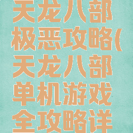 单机游戏天龙八部极恶攻略(天龙八部单机游戏全攻略详解)
