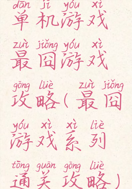 单机游戏最囧游戏攻略(最囧游戏系列通关攻略)