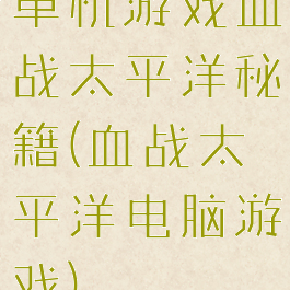 单机游戏血战太平洋秘籍(血战太平洋电脑游戏)