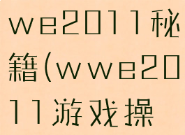 单机游戏wwe2011秘籍(wwe2011游戏操作)